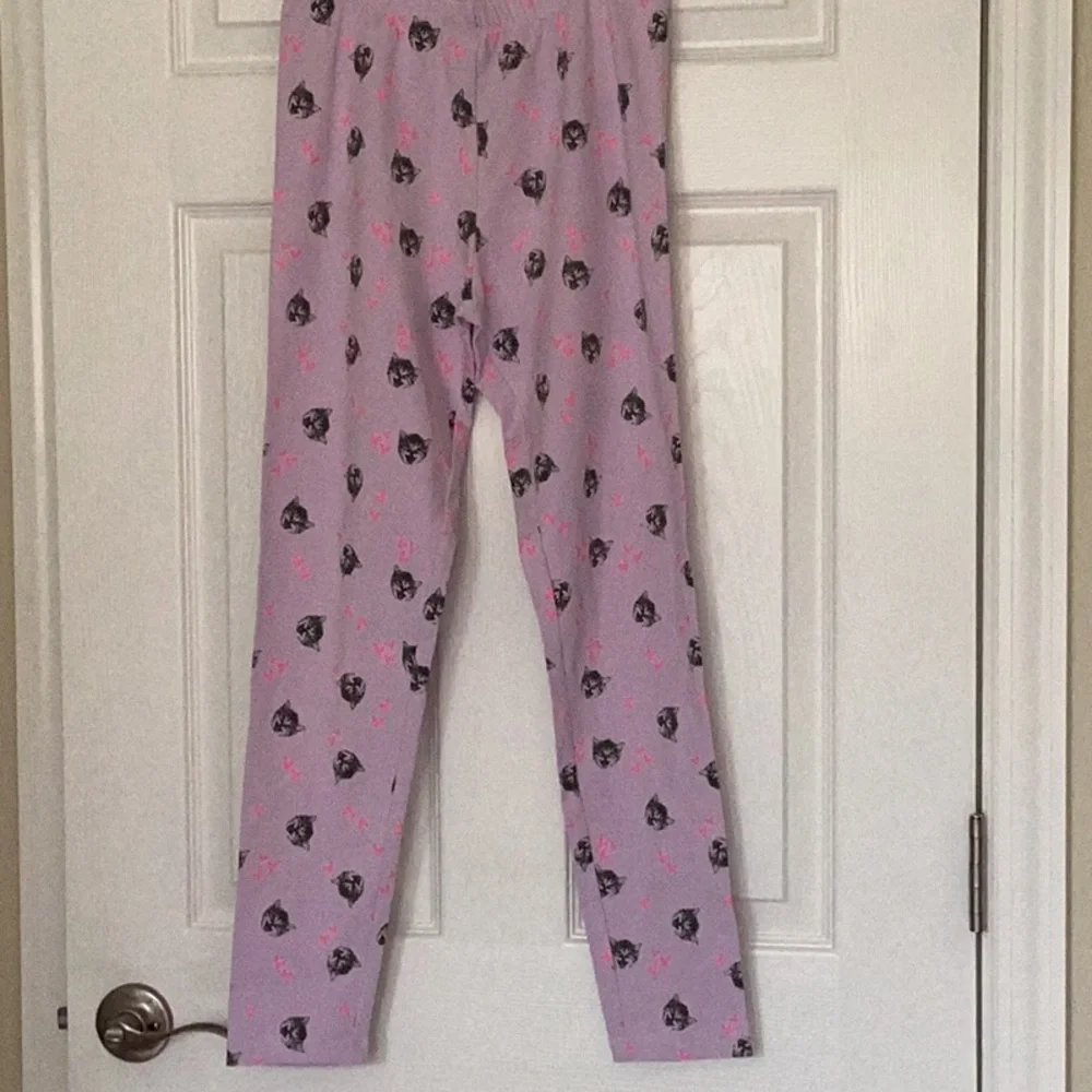 Cat & Jack kitty cat leggings pjs lavender NWOT